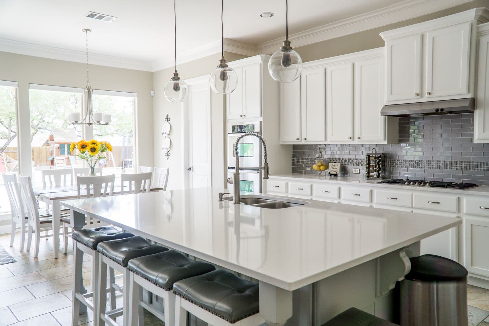A clean residential kitchen
